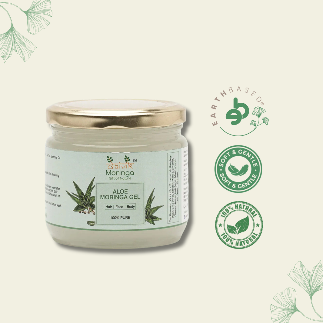 Daivik Moringa Aloe Moringa Gel | 100% Natural | Anti Aging, Anti Acne, Hair Growth, Moisturizer | 300 g
