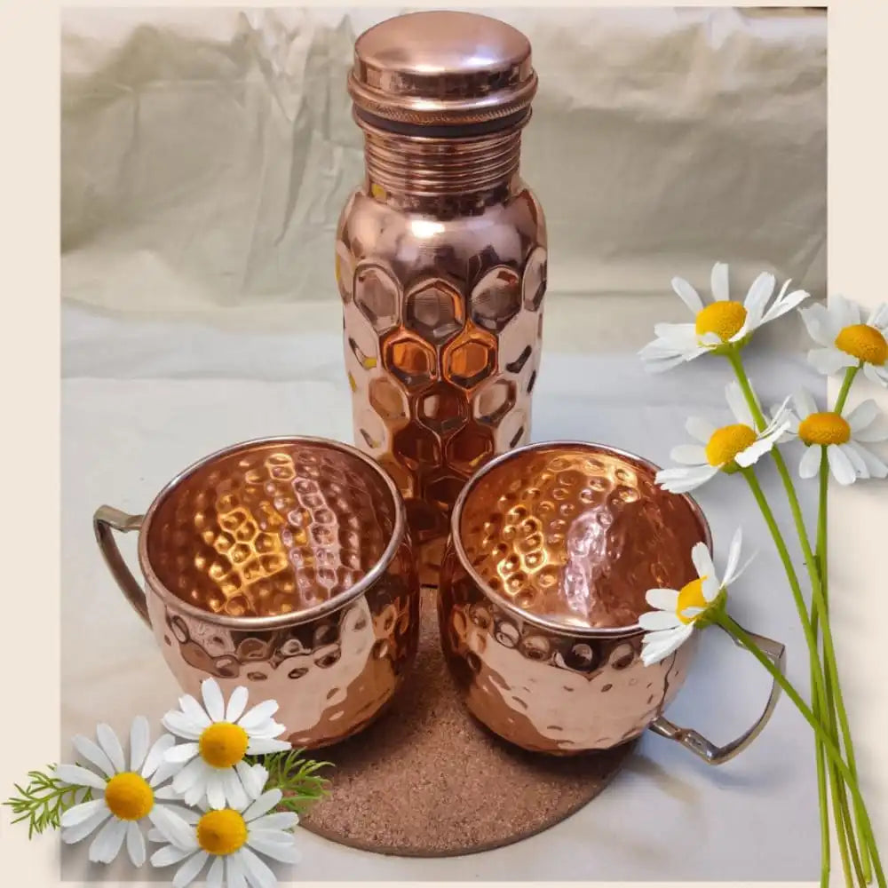 Copper Bottle With Mugs