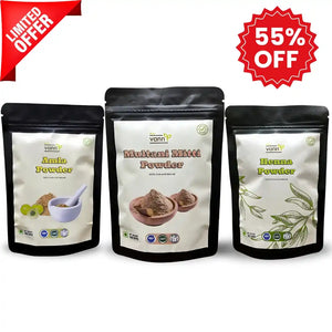 1720162759-main-1-Hair & Skin Care Combo: Henna, Amla, and Multani Mitti Powder