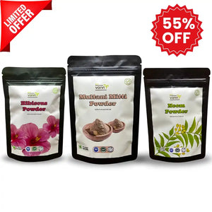 1720162874-main-2_Natural Beauty Trio: Multani Mitti, Hibiscus, and Neem Leaf Powder