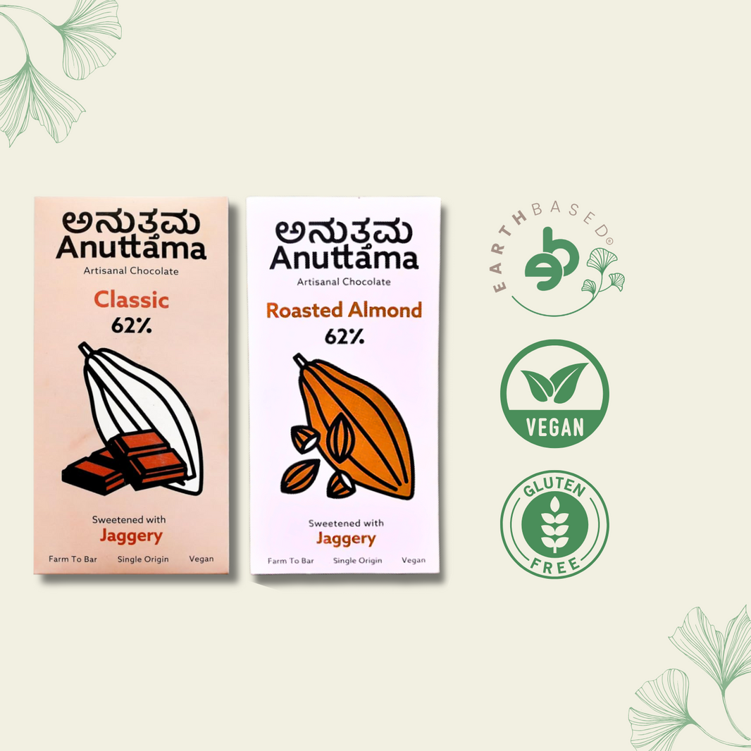 Anuttama | Dark Chocolate | Classic + Roasted Almonds | Combo