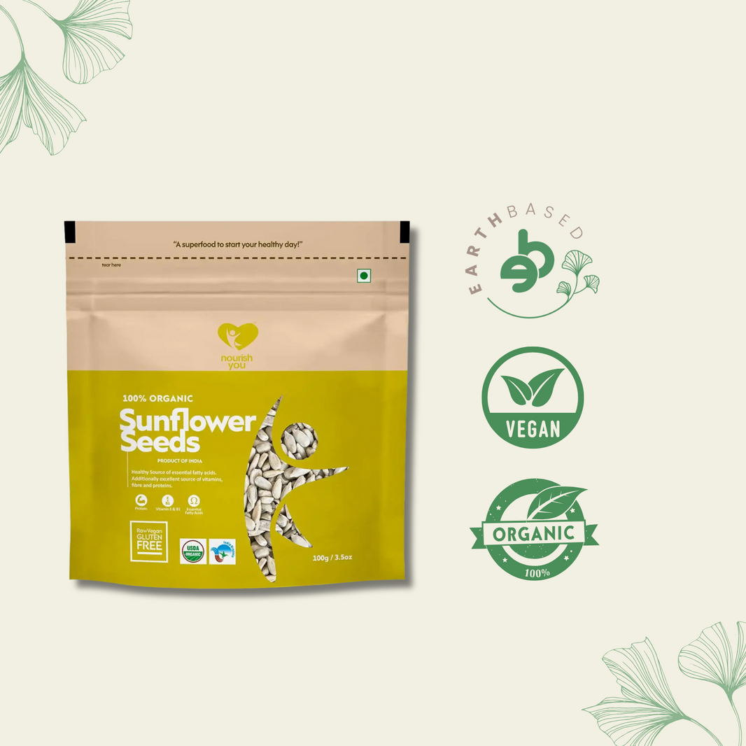 Nourish You ORGANIC RAW SUNFLOWER SEEDS 100G | Pack of 3