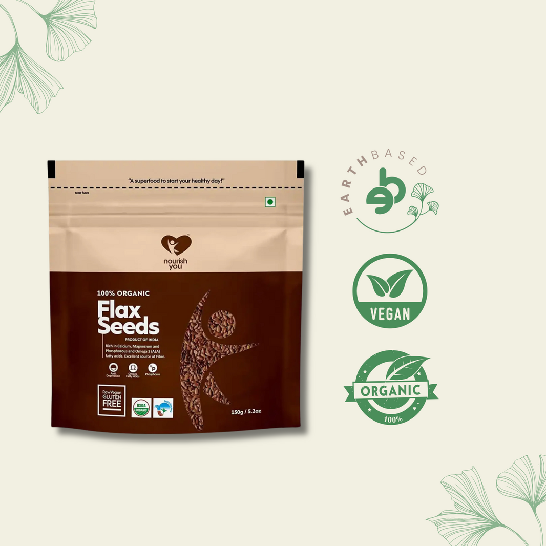 Nourish You ORGANIC RAW FLAX SEEDS 150G | Pack of 5