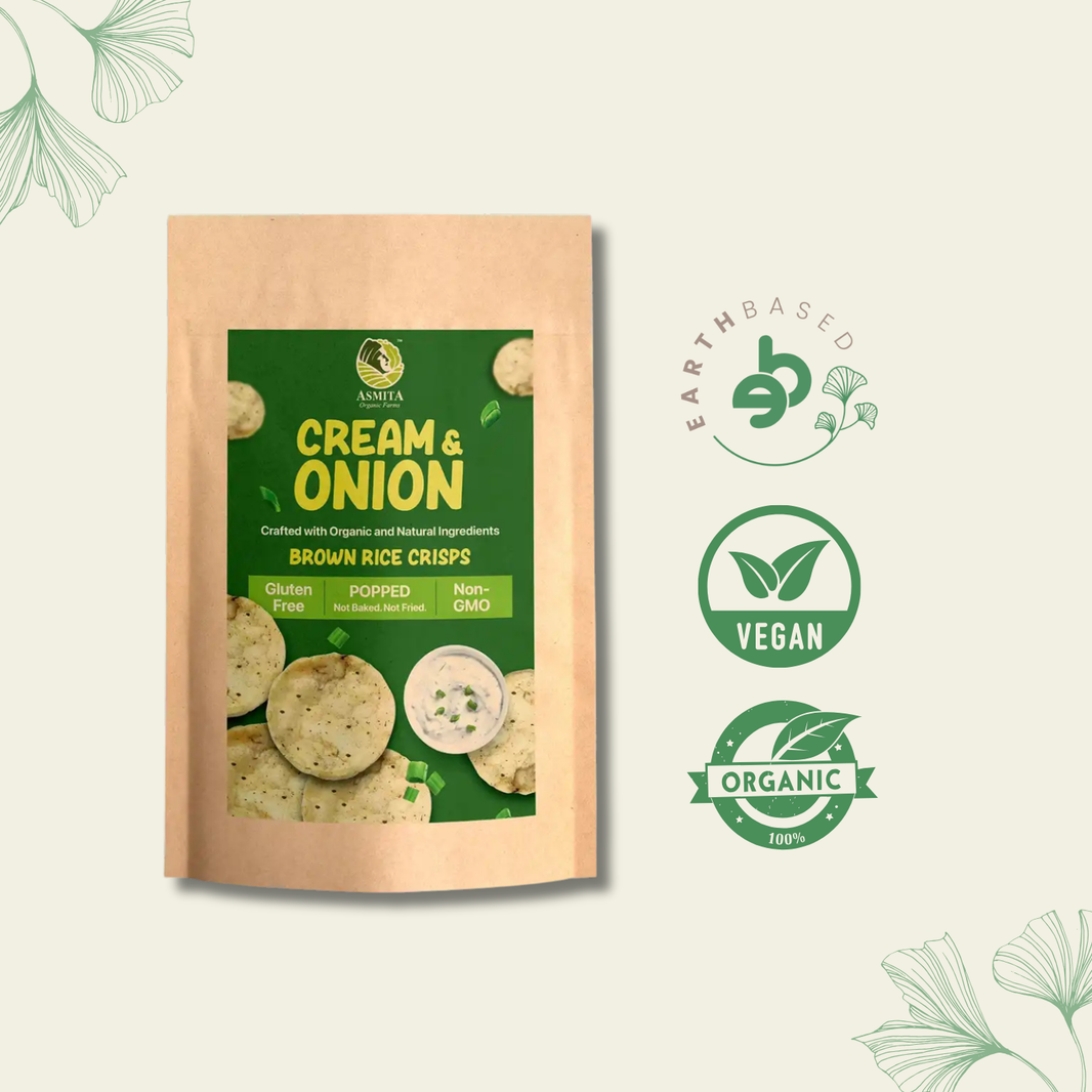 Brown rice Crips, Cream & Onion - 20g | Pack of 5