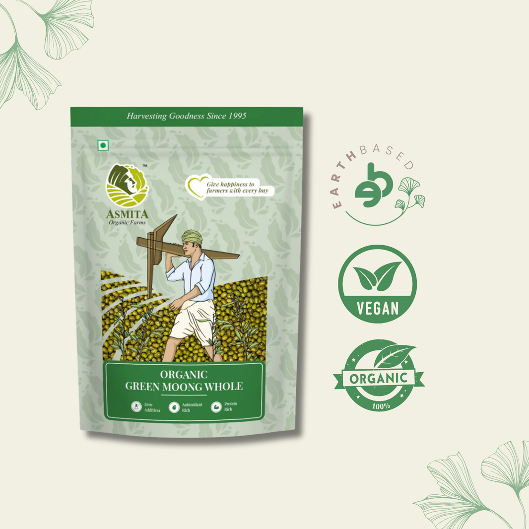 Organic Green Moong Whole - 500 gm