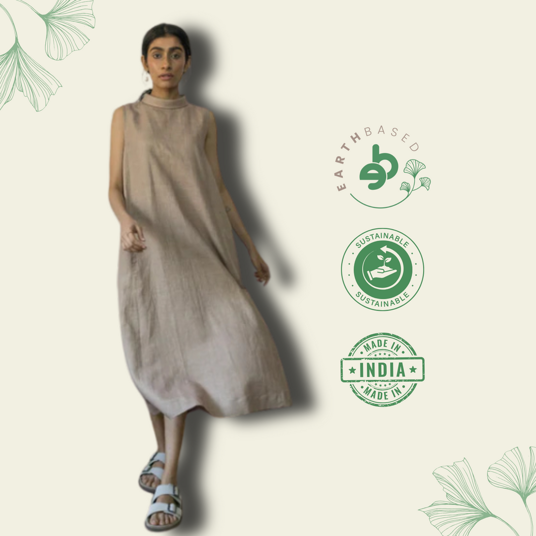 HIGH-NECK A-LINE DRESS