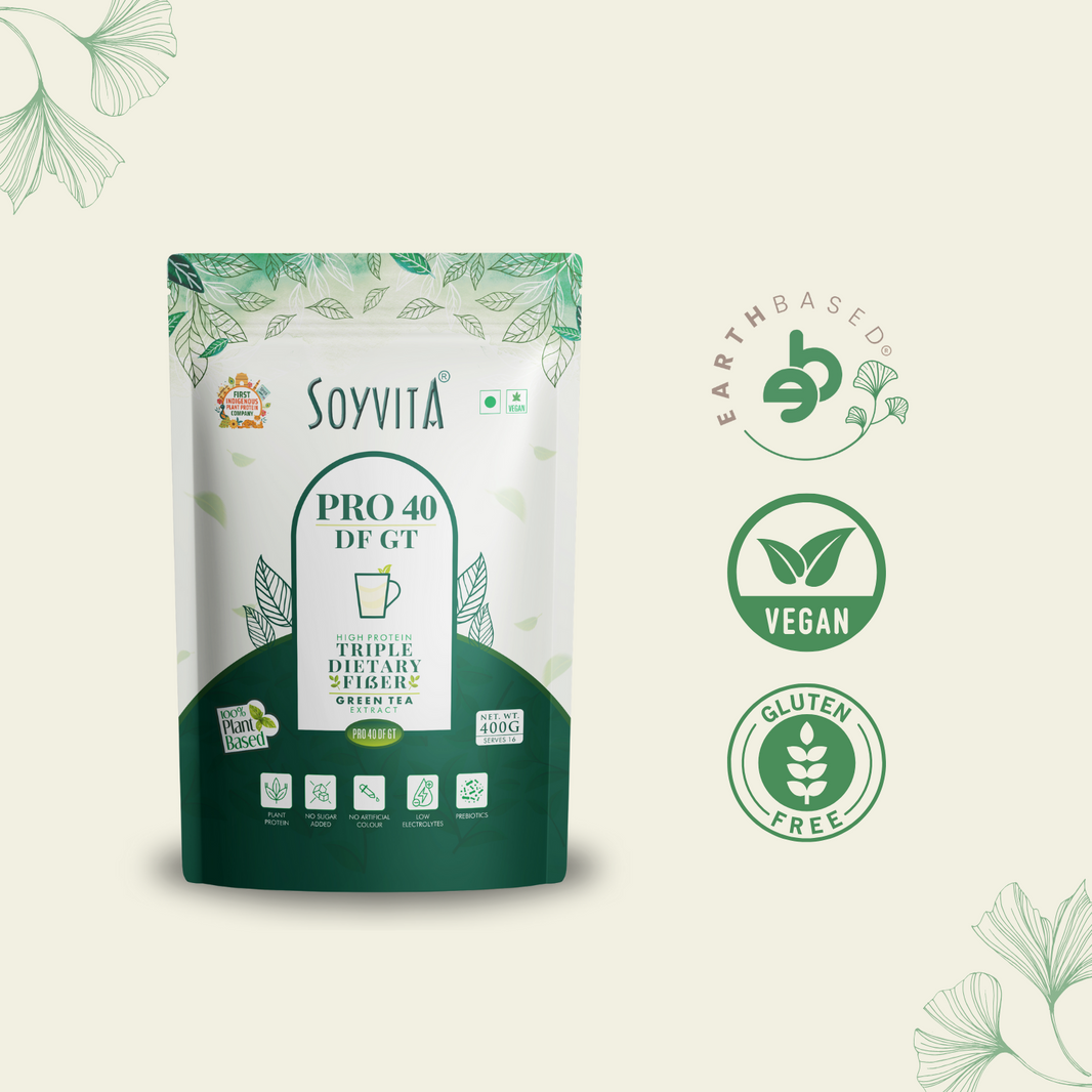SOYVITA – PRO 40 DF GT | HIGH PROTEIN | TRIPLE PREBIOTIC FIBER COMBINATION | NO SUGAR | GREEN TEA EXTRACT | LOW ELECTROLYTE