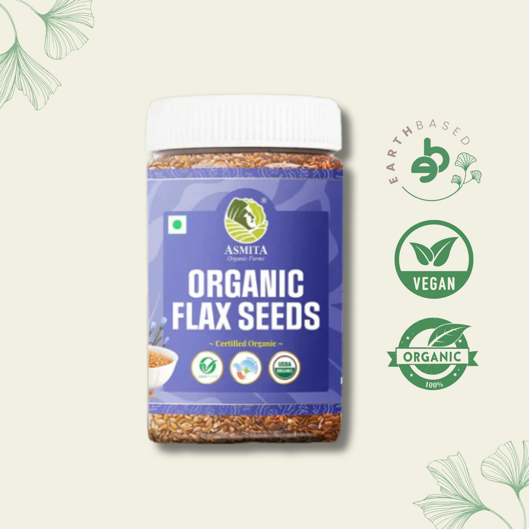 Organic Flaxseed - 200g | Asmita Organic Frams | Pack of 2