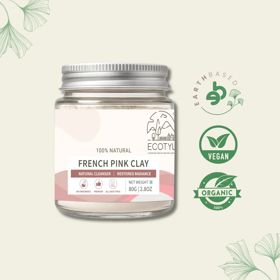 Ecotyl French Pink Clay | Gentle Detox Clay | Skin Brightening | 80g