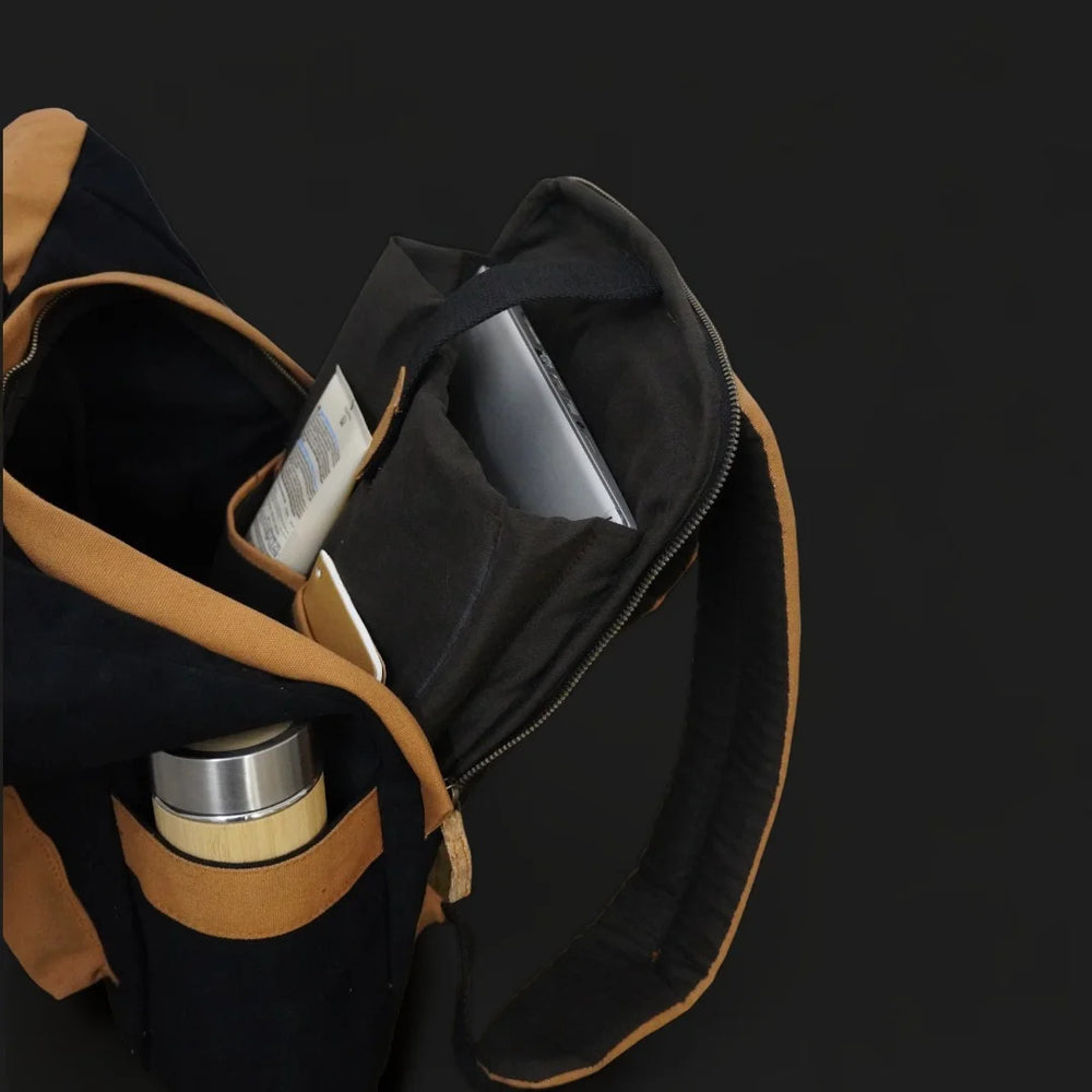 Armadillo Backpack - Black & Brown | Clan Earth  | earthbased.in | 03