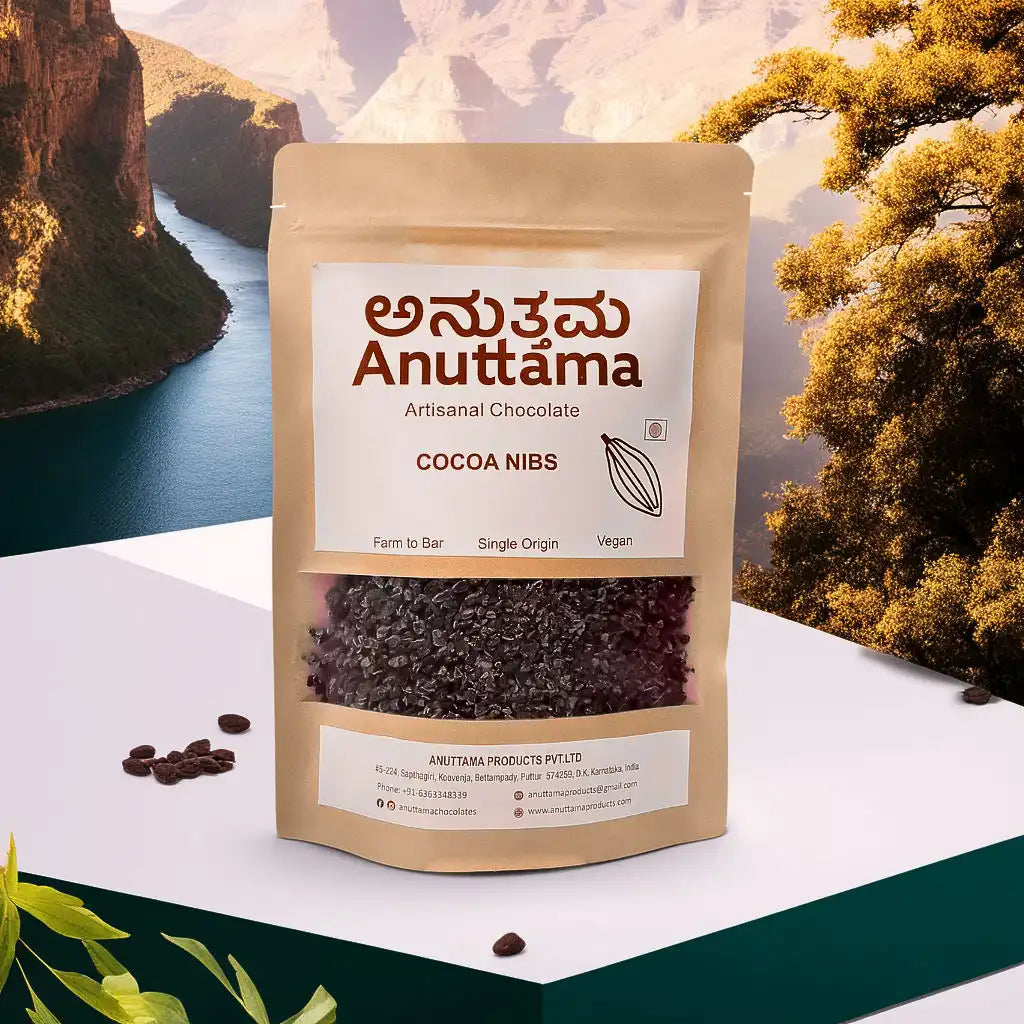 Best Chocolates | Cocoa Nibs (Roasted)| Unsweetened | 150g by Anuttama | Earthbased | 02