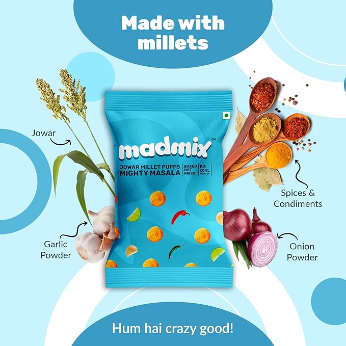 Best Jowar Millet Puffs Mighty Masala | Pack of 10 | EARTHBASED.IN | 03