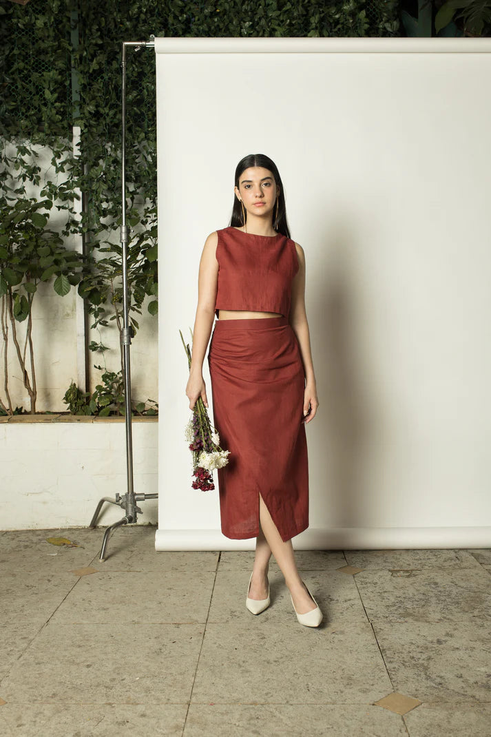 Best Vegan Clothing | Draped Wrap-Around Skirt | Anushe Pirani | arthbased.in | 01