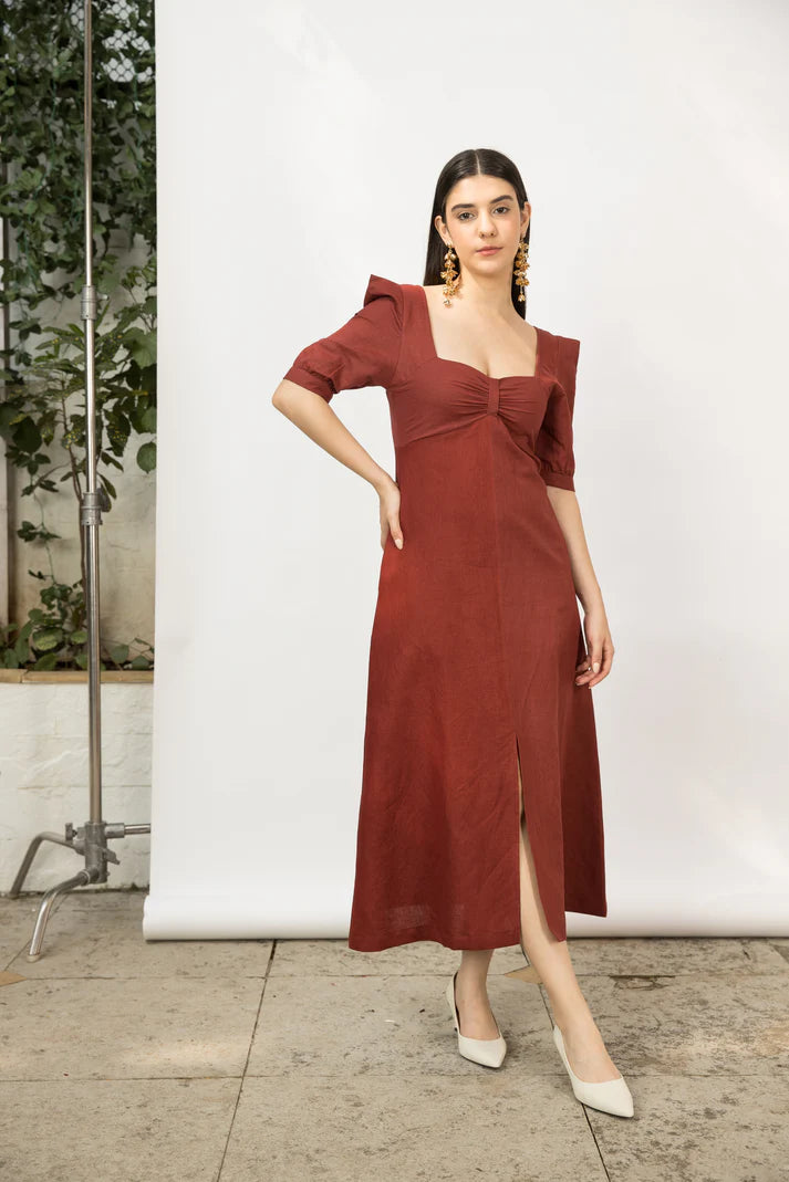 Best Vegan Clothing | Front Slit Midi | Anushe Pirani | earthbased.in | 01