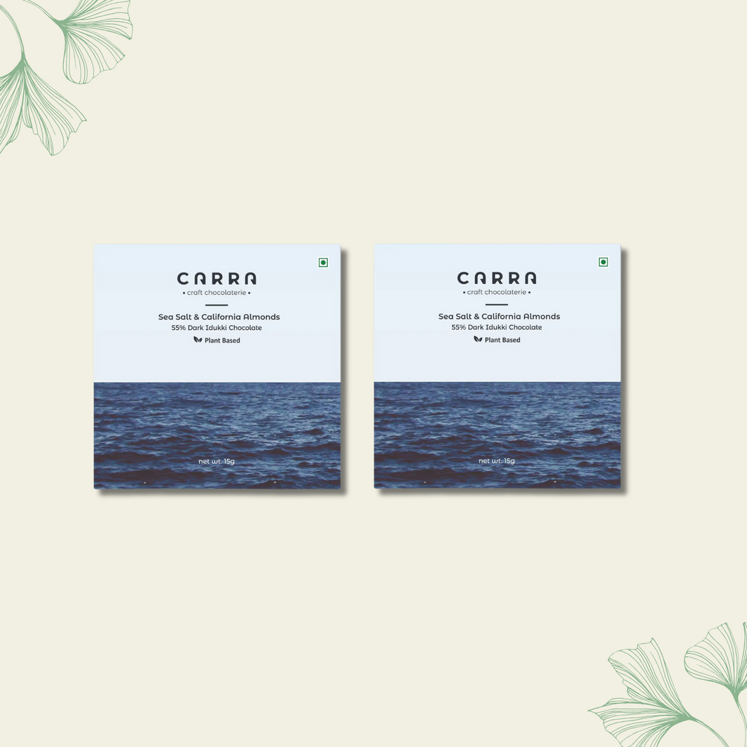 CARRA Sea Salt & California Almonds in 55% Dark Chocolate 15G