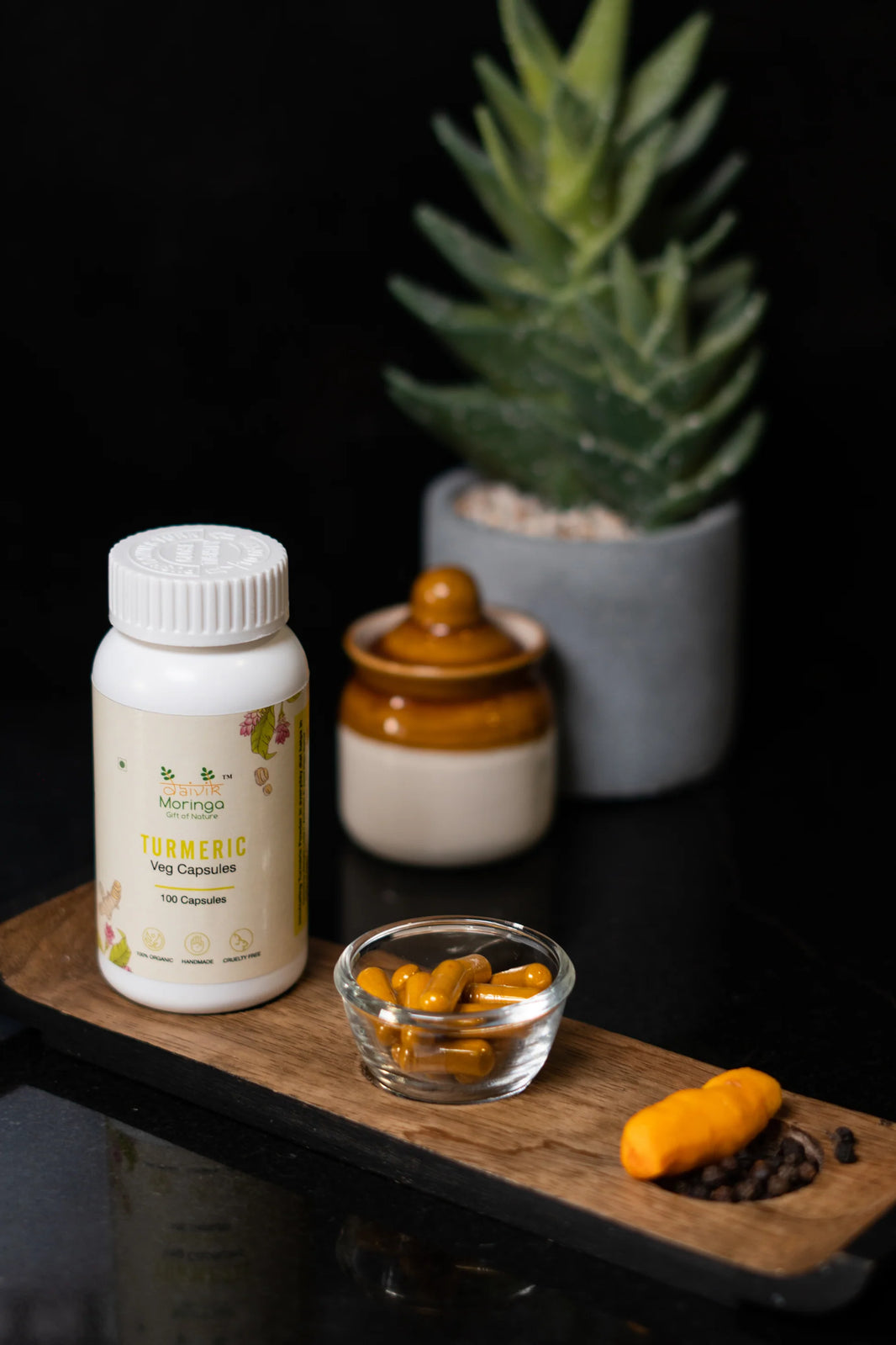 Daivik Moringa Turmeric Veg Capsules | 100% Natural | Immunity Booster, AntiInflammatory, Antioxidant | 100 Caps Each