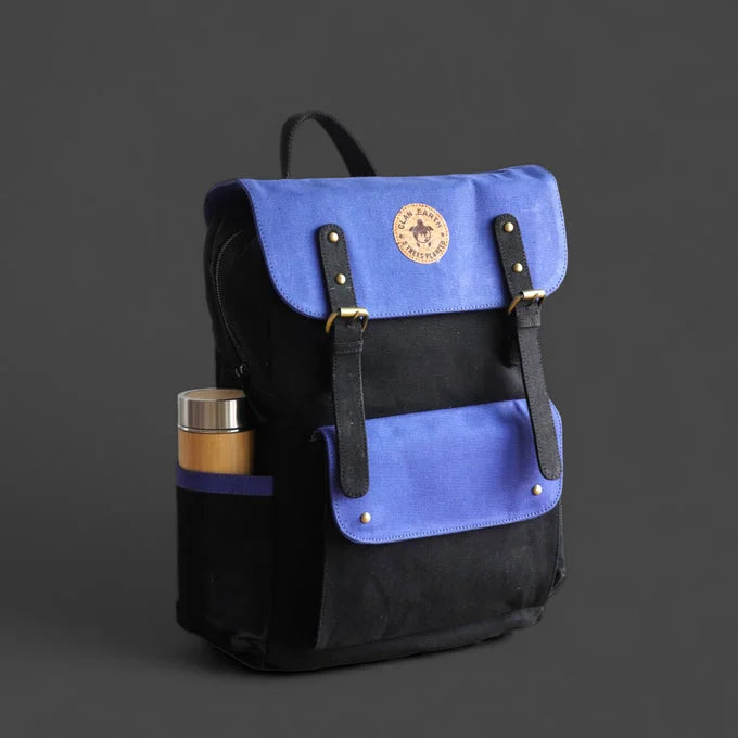 Dugong Backpack- Royal Blue & Charcoal Black | Clan Earth | earthbased.in | 01