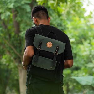 Dugong Backpack - Olive Green & Charcoal Black | Clan Earth | earthbased.in | 02