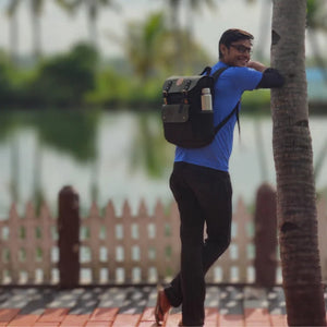 Dugong Backpack - Olive Green & Charcoal Black | Clan Earth | earthbased.in | 04