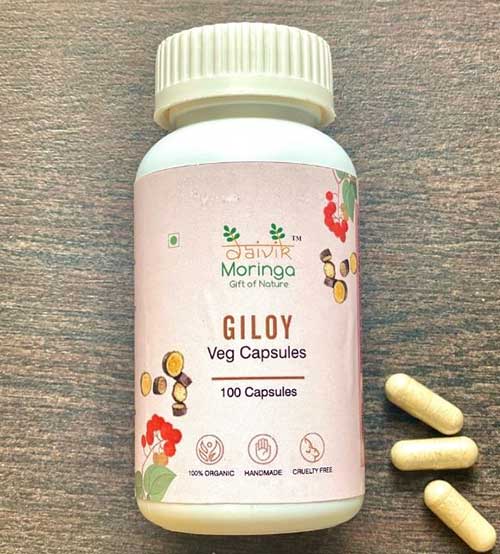 Daivik Moringa Giloy Veg Capsules | 100% Natural | Immunity Booster | 100 Caps Each