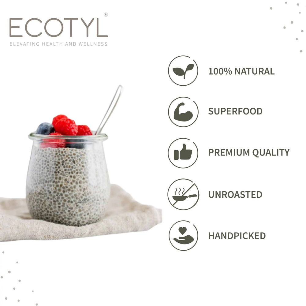 Ecotyl Chia Seeds - Raw | Rich in Antioxidants & Fibre