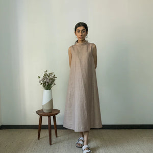 HIGH-NECK_A-LINE_DRESS_Anushe_Pirani_Best_Vegan_Apparel_for_Women_earthbased.in_02