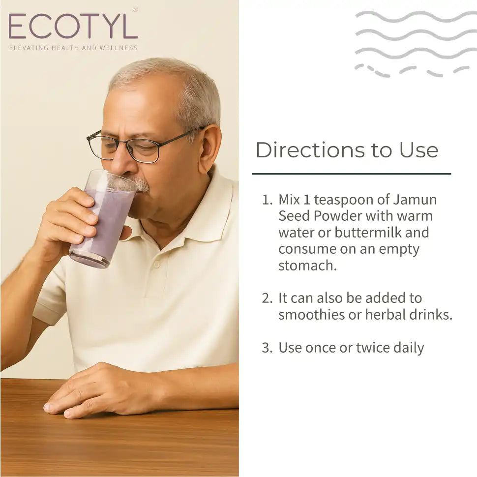 Ecotyl Jamun Seed Powder | Blood Sugar Control | Rich in Antioxidants | 200g