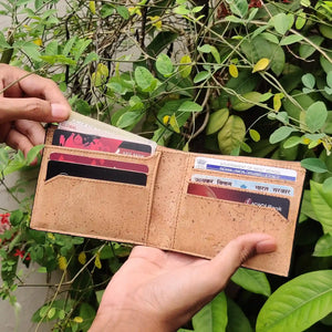 Kakapo Bifold Cork Wallet - Olive Green | Clan Earth | earthbased.in | 02