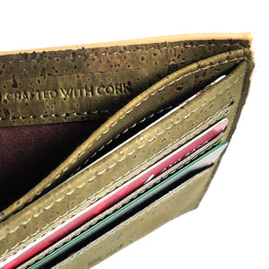 Kakapo Bifold Cork Wallet - Olive Green | Clan Earth | earthbased.in | 03