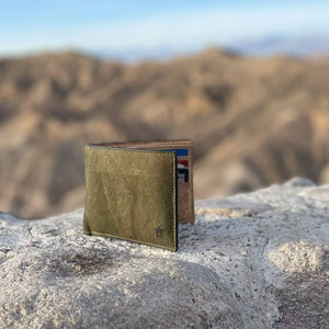 Kakapo Bifold Cork Wallet - Olive Green | Clan Earth | earthbased.in | 04