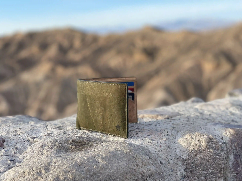 Kakapo Bifold Cork Wallet - Olive Green | Clan Earth | earthbased.in | 04