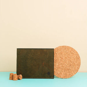 Kakapo Bifold Cork Wallet - Olive Green | Clan Earth | earthbased.in | 05