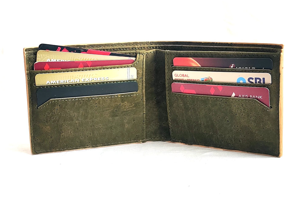 Kakapo Bifold Cork Wallet - Tan | Clan Earth | earthbased.in | 02