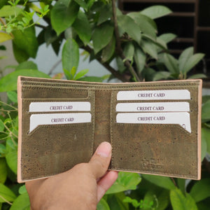 Kakapo Bifold Cork Wallet - Tan | Clan Earth | earthbased.in | 04