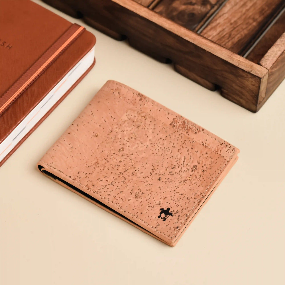 Kakapo Bifold Cork Wallet - Tan | Clan Earth | earthbased.in | 05