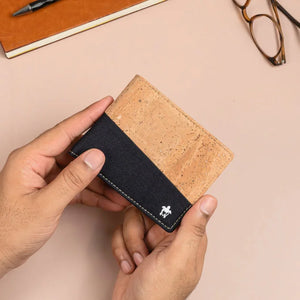 Kakapo Cork & Canvas Bifold Wallet | Clan Earth | Earthbased.in | 01