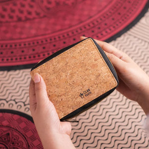 Kiwi Cork Zip Wallet - Tan | Clan Earth | Earthbased.in | 04