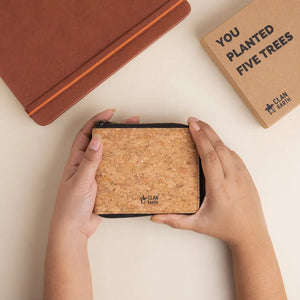 Kiwi Cork Zip Wallet - Tan | Clan Earth | Earthbased.in | 05