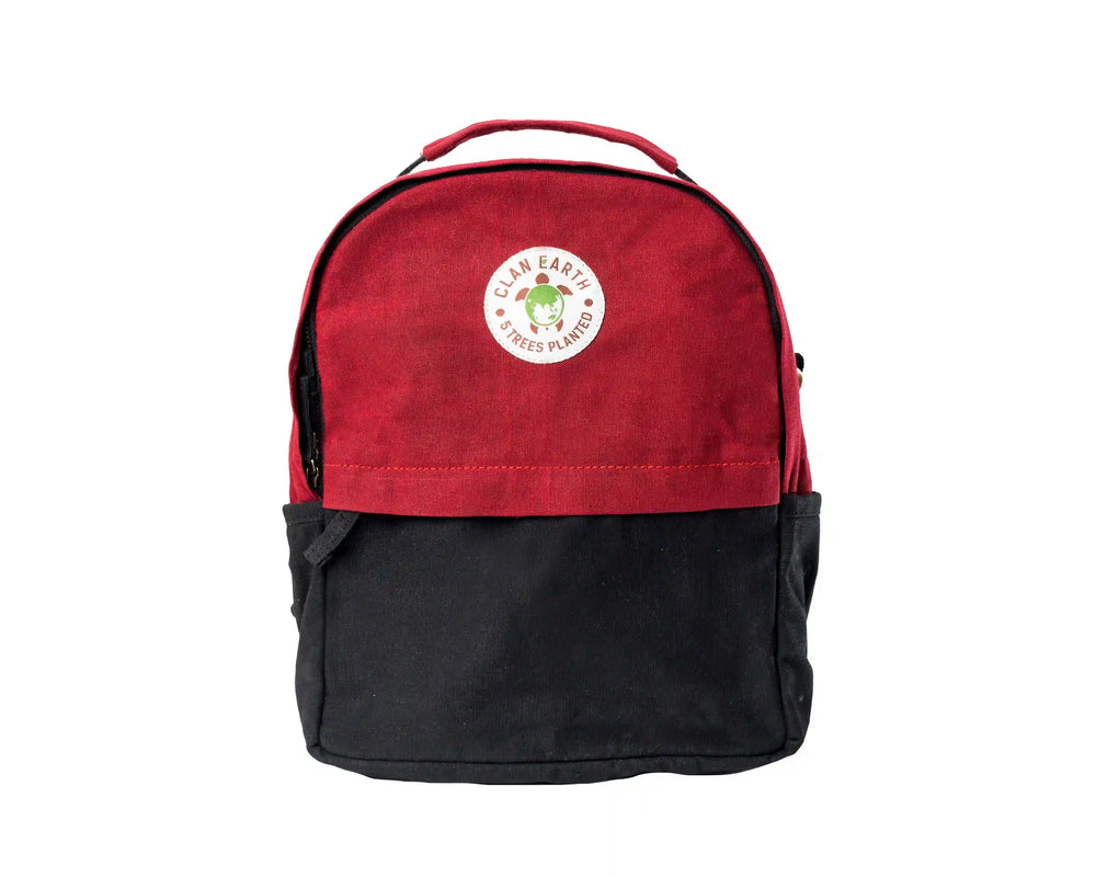 Koala Backpack - Cherry Red & Charcoal Black | Clan Earth | earthbased.in | 01