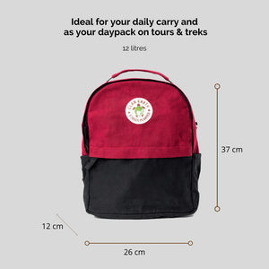 Koala Backpack - Cherry Red & Charcoal Black | Clan Earth | earthbased.in | 02