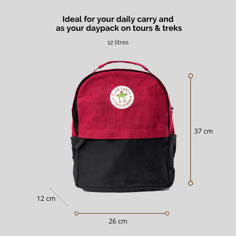 Koala Backpack - Cherry Red & Charcoal Black | Clan Earth | earthbased.in | 02