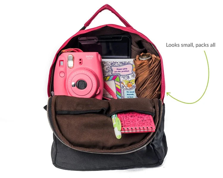 Koala Backpack - Cherry Red & Charcoal Black | Clan Earth | earthbased.in | 03