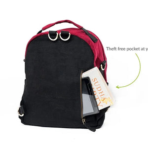 Koala Backpack - Cherry Red & Charcoal Black | Clan Earth | earthbased.in | 04