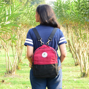 Koala Backpack - Cherry Red & Charcoal Black | Clan Earth | earthbased.in | 05
