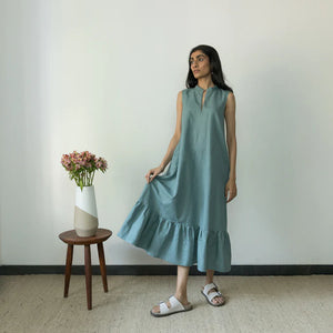 LAID-BACK GATHERED DRESS | Anushe Pirani | Best Vegan Apparel for Women - earthbased.in | 01