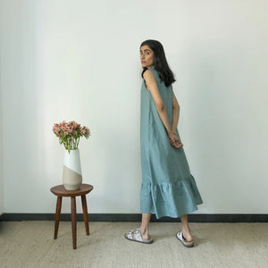 LAID-BACK GATHERED DRESS | Anushe Pirani | Best Vegan Apparel for Women - earthbased.in | 03