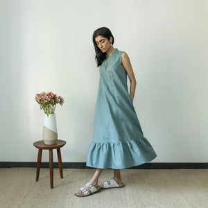 LAID-BACK GATHERED DRESS | Anushe Pirani | Best Vegan Apparel for Women - earthbased.in | 05