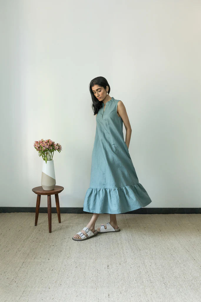 LAID-BACK GATHERED DRESS | Anushe Pirani | Best Vegan Apparel for Women - earthbased.in | 05