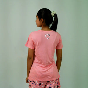 NightWear-Koala Print T-shirt & Shorts Set in Salmon Rose | Playout | earthbased.in