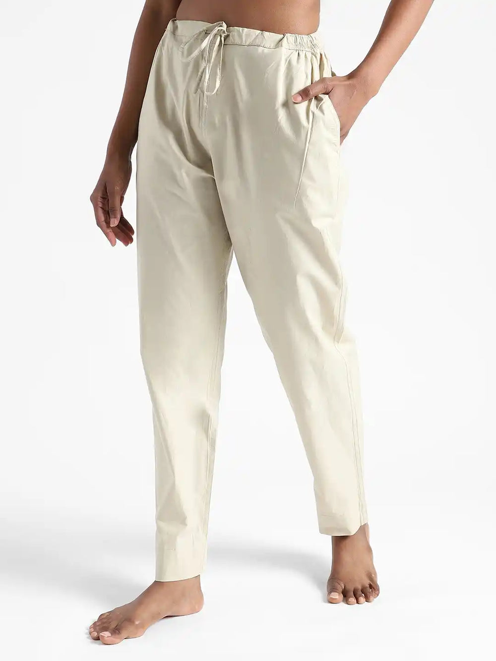 Organic Cotton & Natural Dyed Apparel-Earthbased.in_ Womens Henna Green Color Slim Fit Pants_01